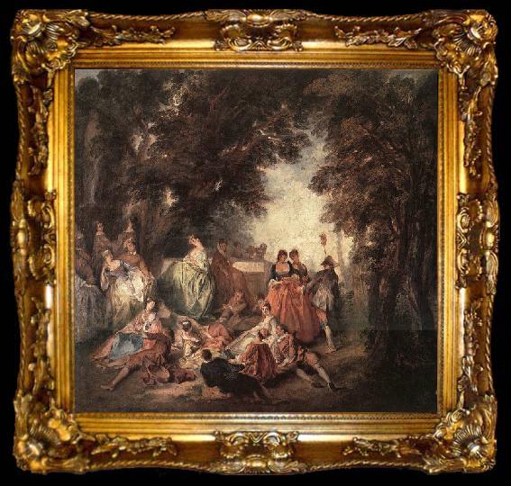 framed  LANCRET, Nicolas Company in the Park, ta009-2